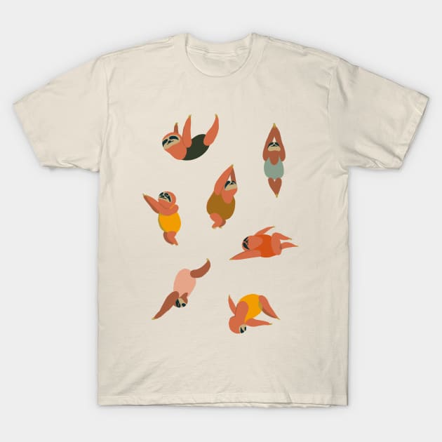 Sloth Swimmer T-Shirt by huebucket